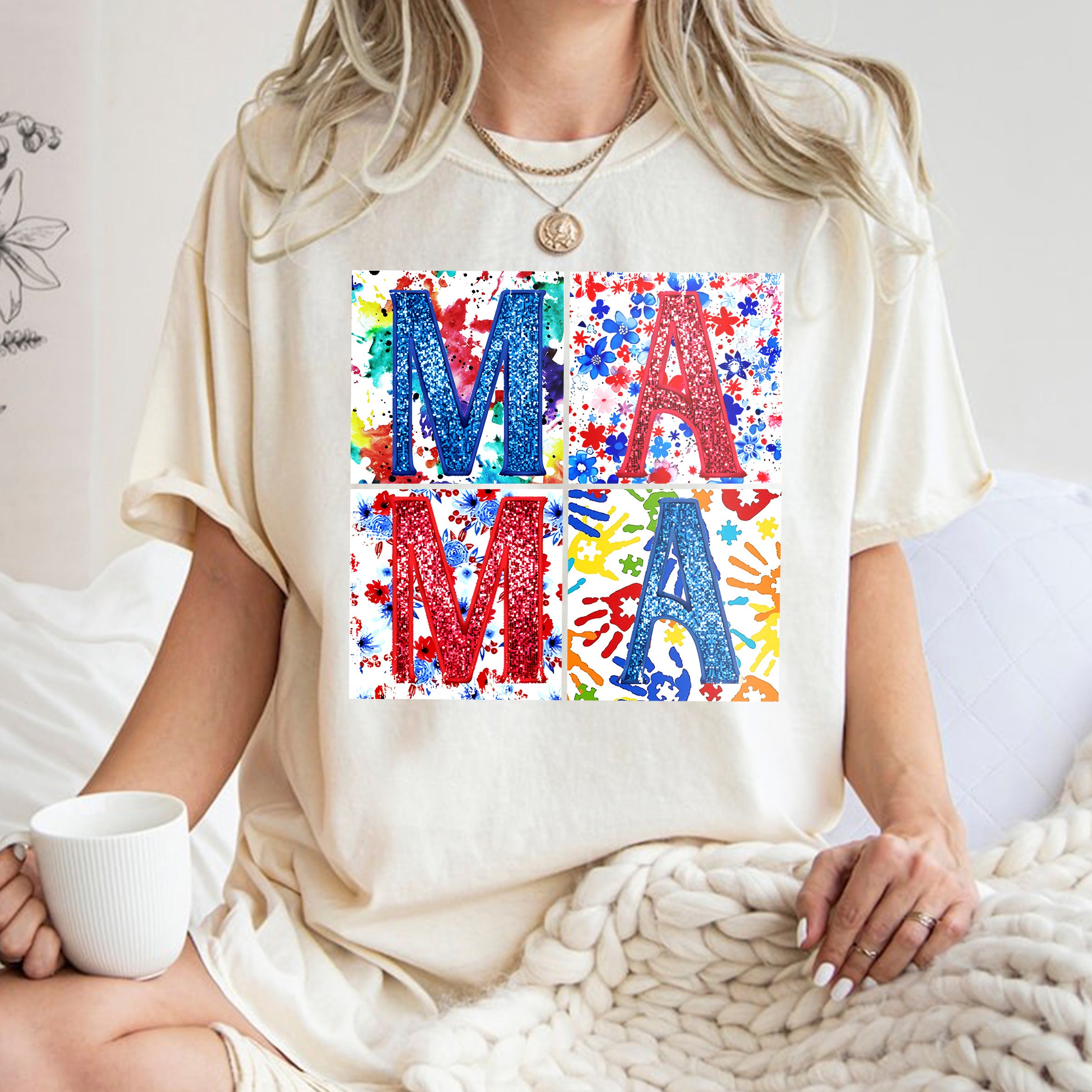 hippieartzone Tshirt - Autism Mama Floral Tshirt, Sweatshirt