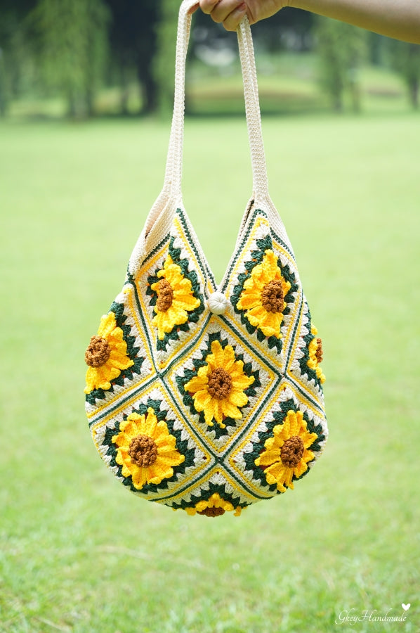 Handmade Sunflower Shoulder Bag For Hippie