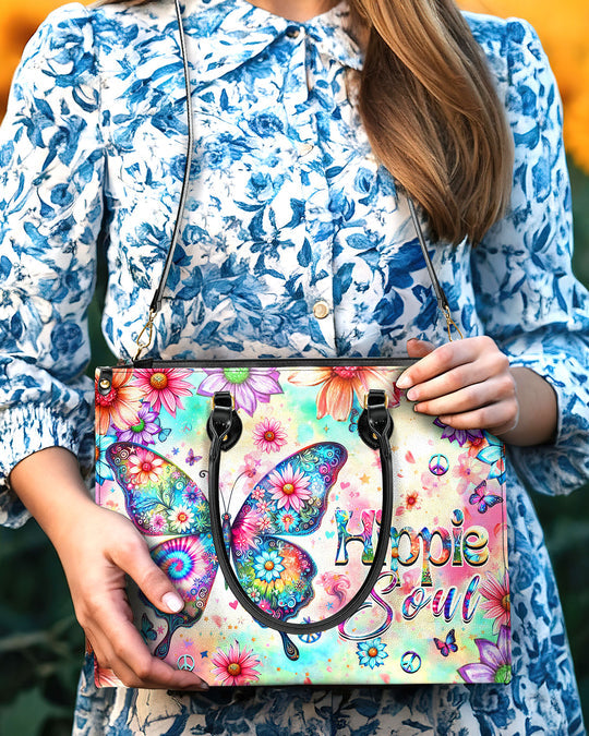 hippieartzone Bag - HIPPIE SOUL BUTTERFLY LEATHER HANDBAG