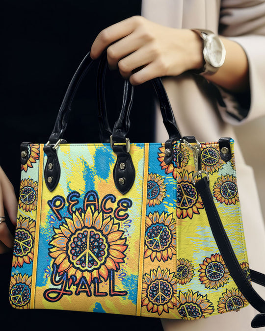 hippieartzone Bag - PEACE Y'ALL TIE DYE LEATHER HANDBAG