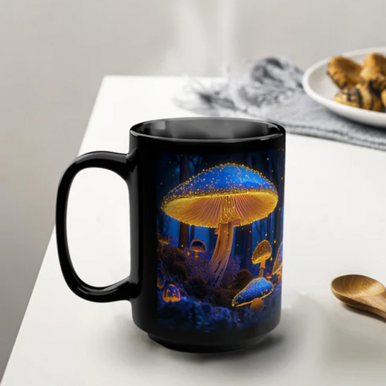 hippieartzone Mug - Magic Forest Mushroom Mug.