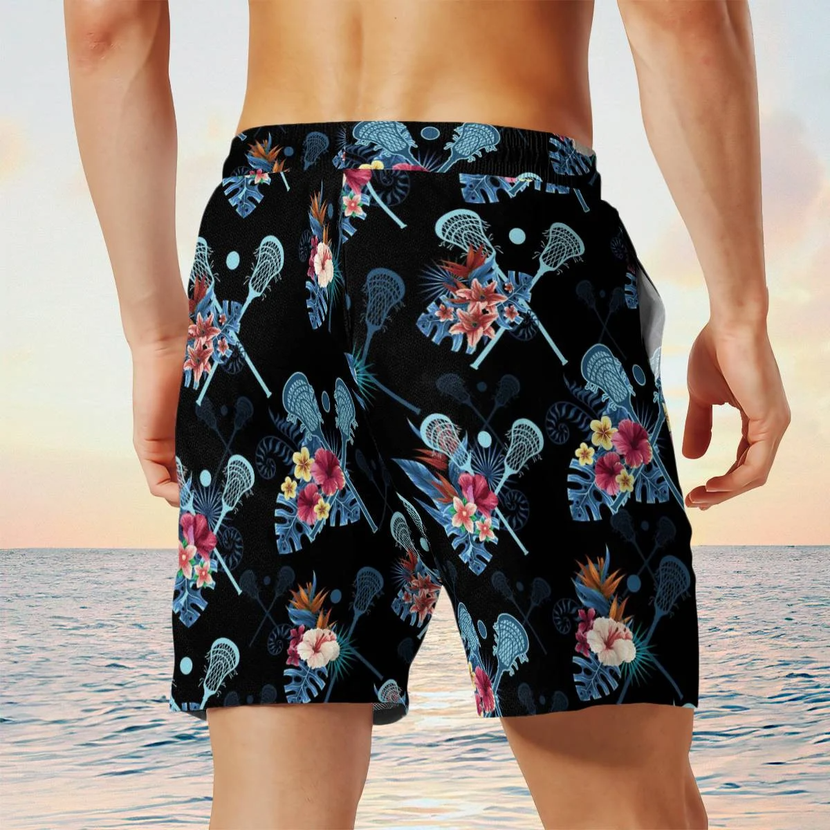 hippieartzone - BLUE LACROSSE TROPICAL HAWAII SHIRT.