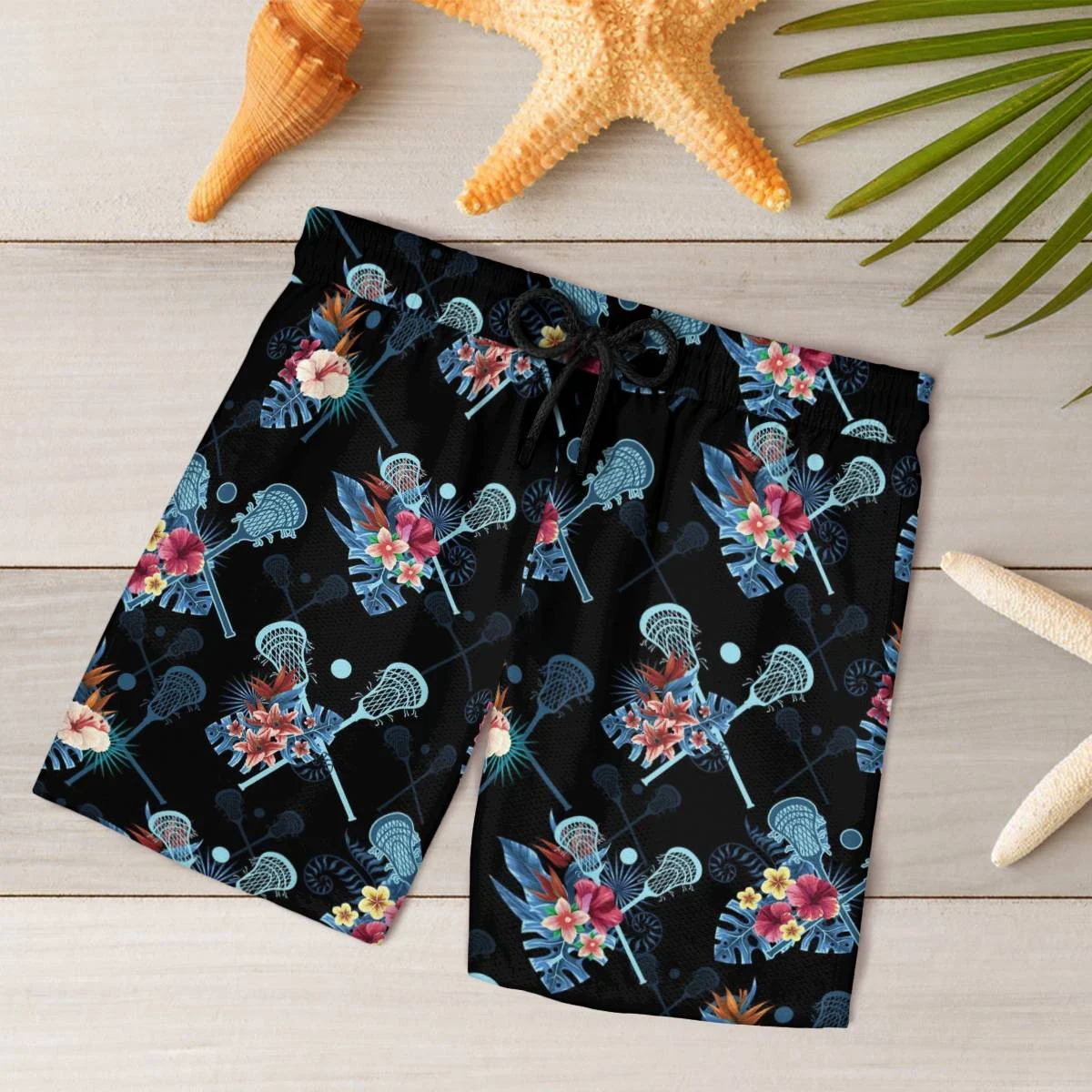 hippieartzone - BLUE LACROSSE TROPICAL HAWAII SHIRT.