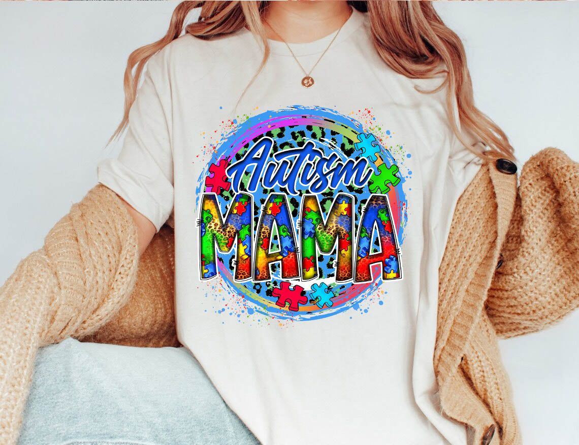 hippieartzone Tshirt - Autism Mama Leopard Tshirt, Sweatshirt