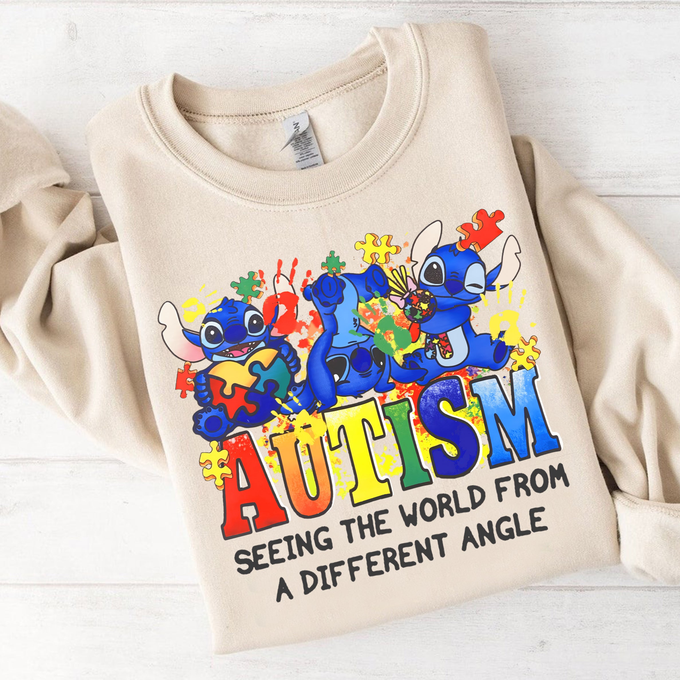 hippieartzone Tshirt - Autism Seeing The World Tshirt, Sweatshirt