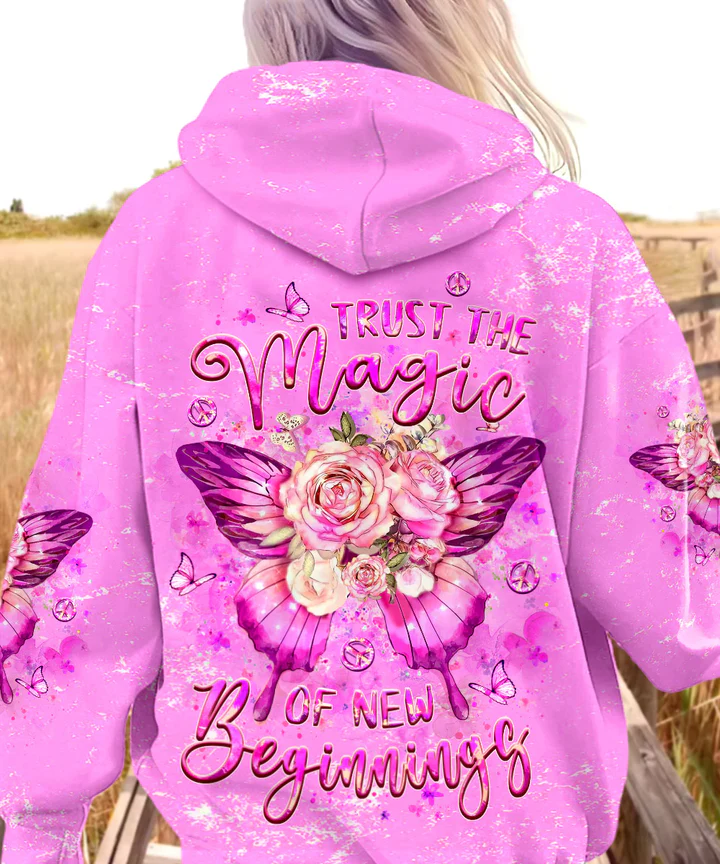 Hippie Art Zone - Trust The Magic Of New Beginnings Butterfly For Hippie