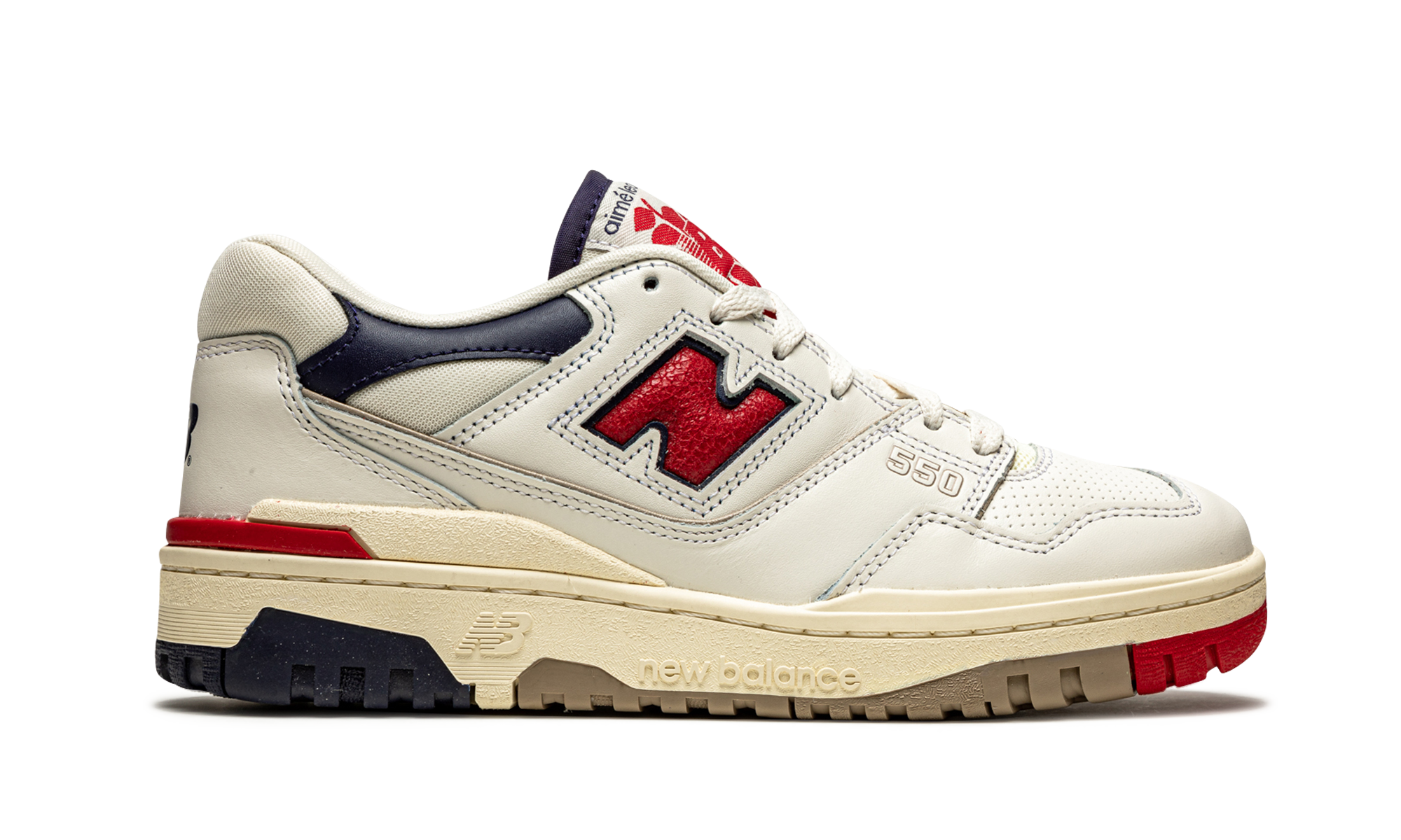 550 "aime Leon Dore - White Navy Red" - 6