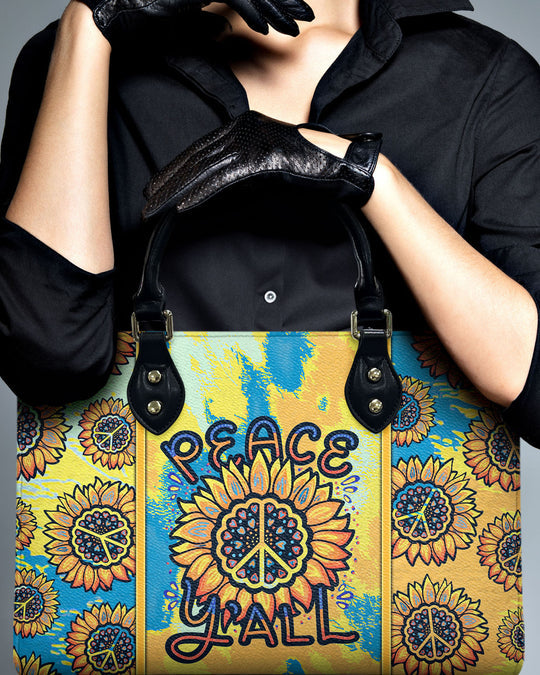 hippieartzone Bag - PEACE Y'ALL TIE DYE LEATHER HANDBAG