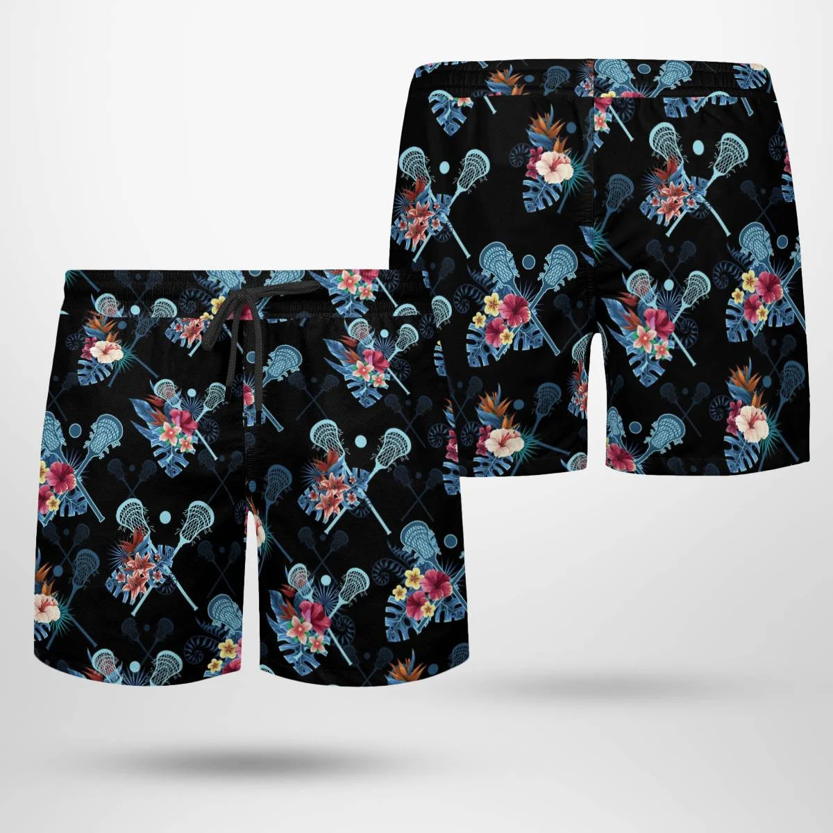 hippieartzone - BLUE LACROSSE TROPICAL HAWAII SHIRT.