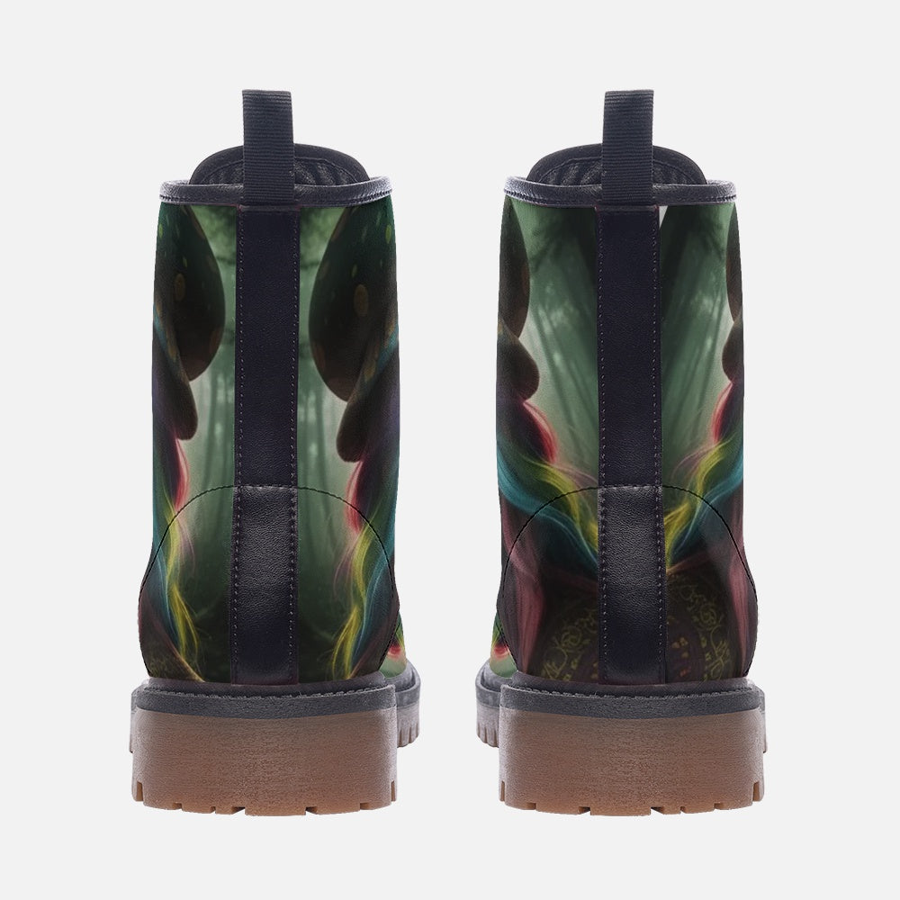 Hippie Art Zone - Cloudy Girl, Dark Color Art Casual Leather Lightweight Boots For Hippies