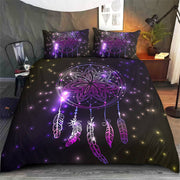 hippieartzone - Native American Violet Dreamcatcher Bedding Set
