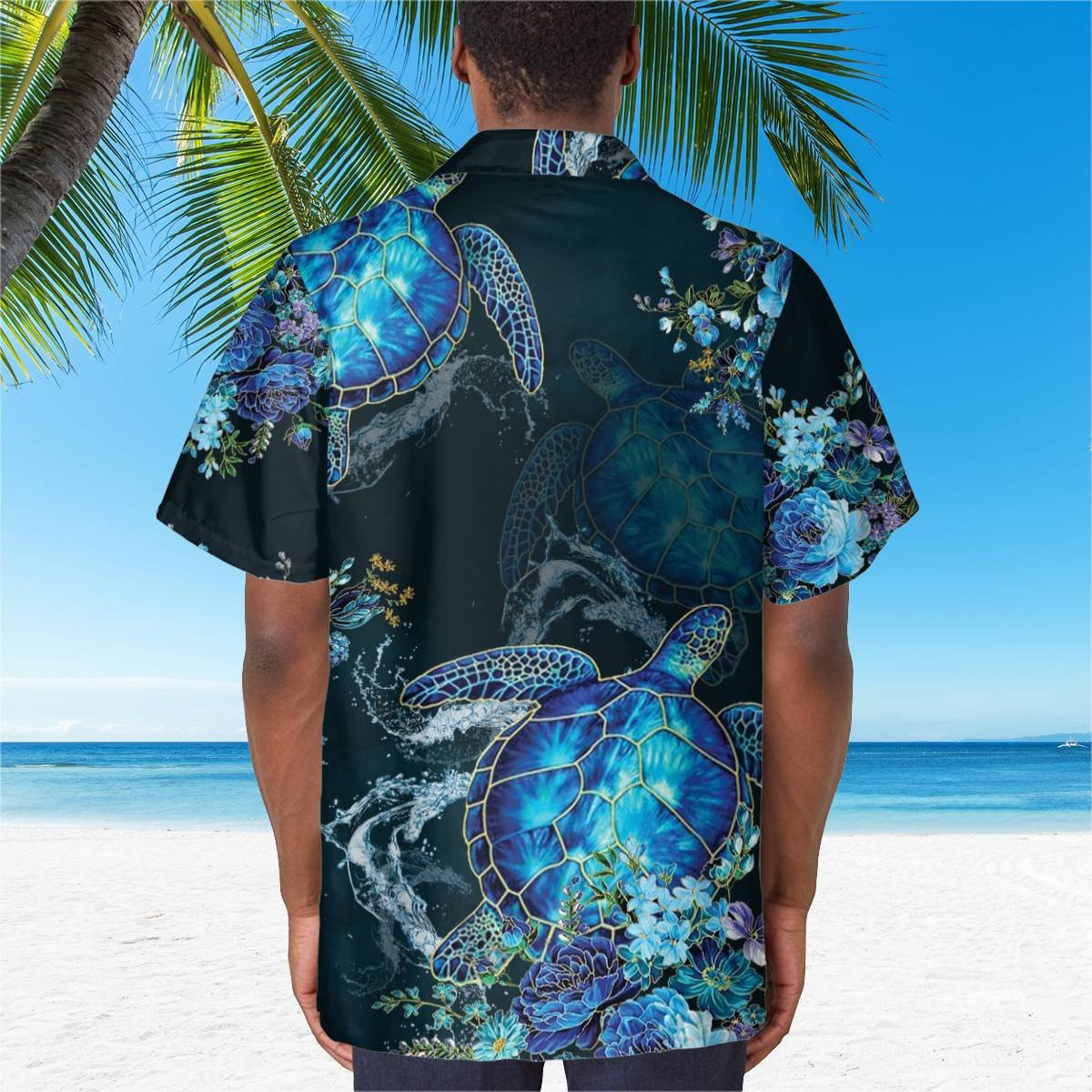 hippieartzone - SAME BLUE TURTLE BEACH FLOWER TROPICAL HAWAII SHIRT.