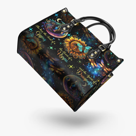 hippieartzone Bag - SPIRIT OF A DRAGONFLY LEATHER HANDBAG