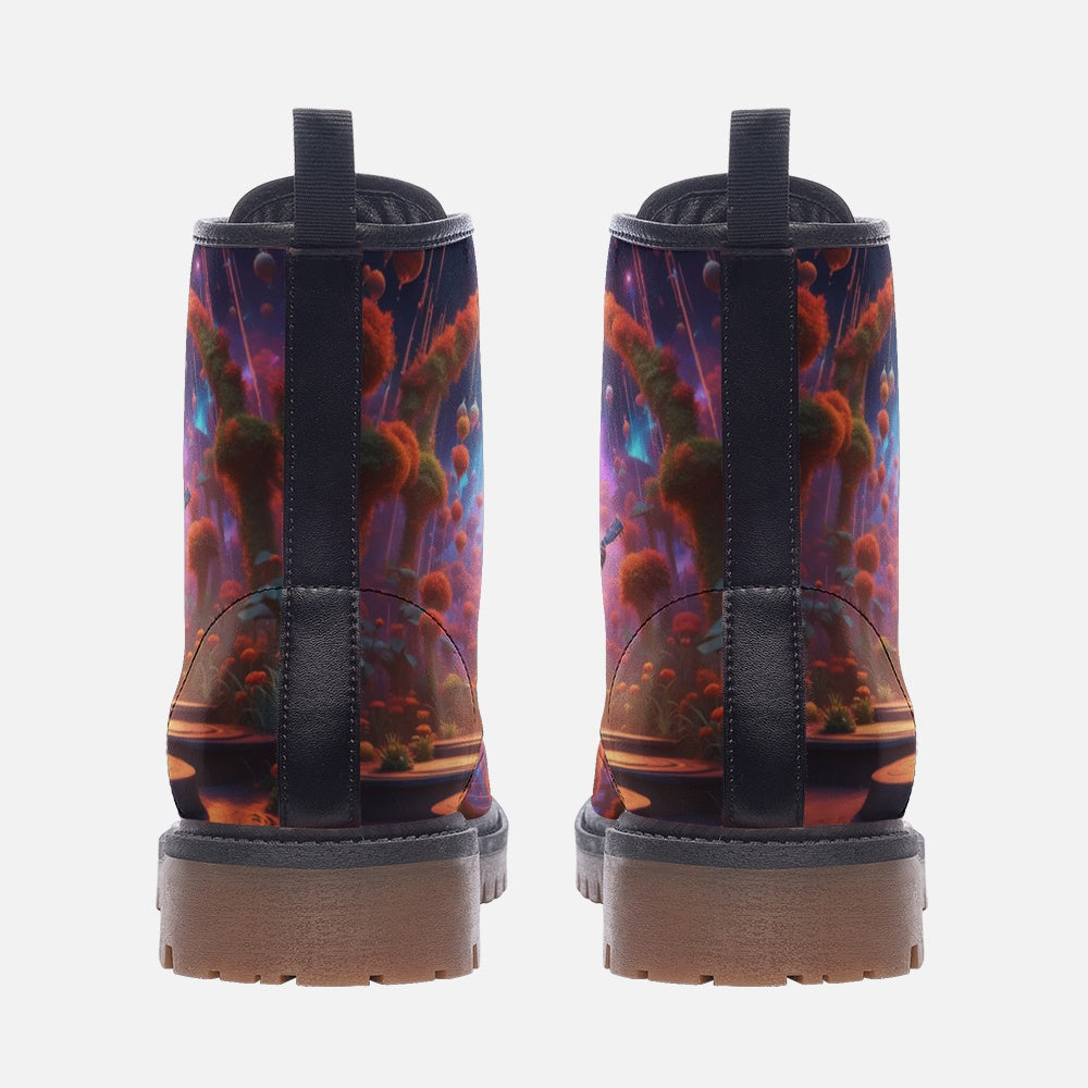 Hippie Art Zone - Hippie Guitarist Leather Lightweight Boots for Hippies