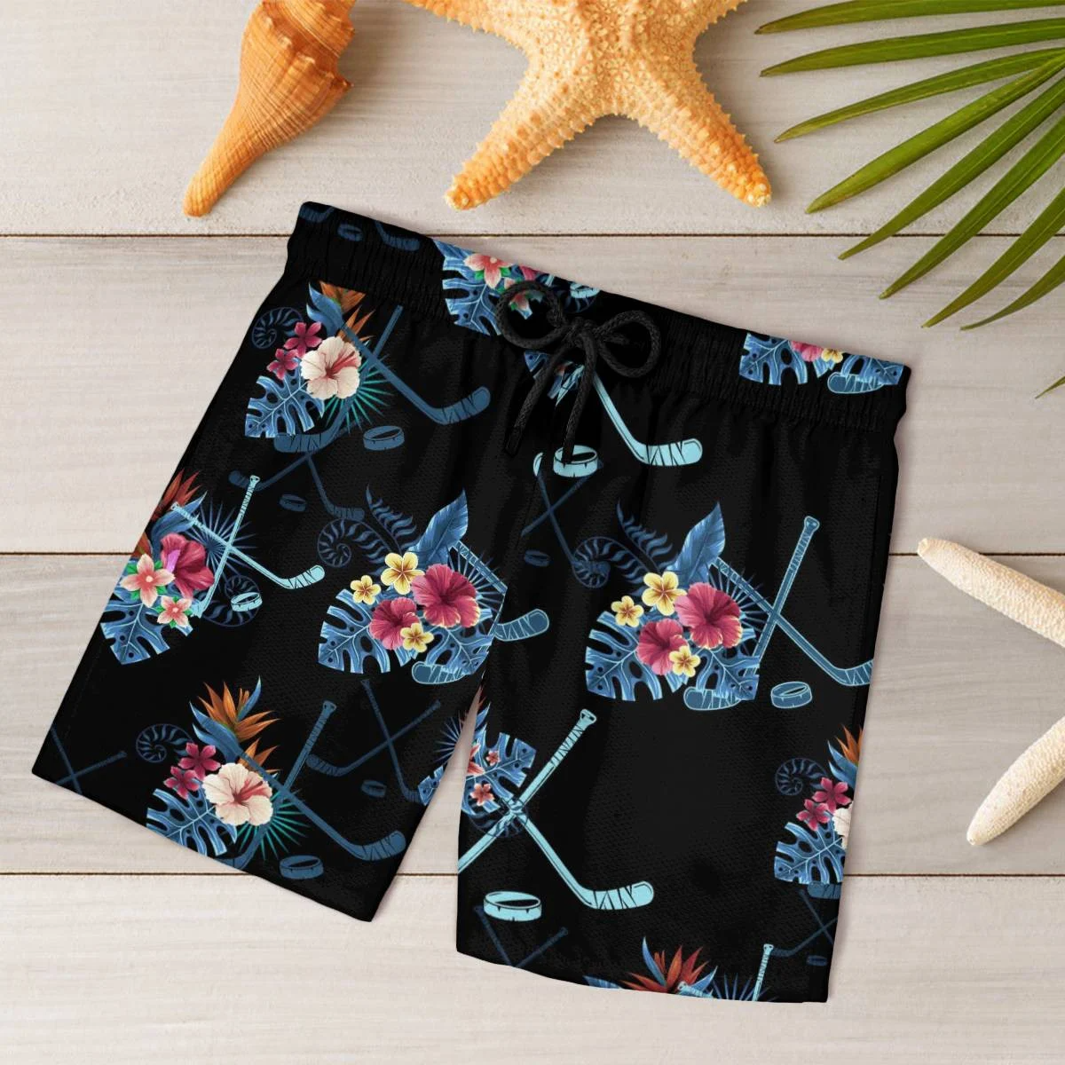 hippieartzone - BLUE HOCKEY BEACH TROPICAL HAWAII SHIRT.
