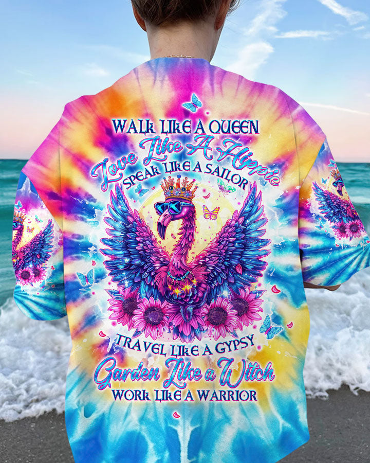 Hippie Art Zone - Walk Like A Queen Flamingo Tie Dye For Hippie