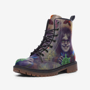 Hippie Art Zone - Spiritual Girl With Dreamcatcher Casual Leather Lightweight Boots For Hippies