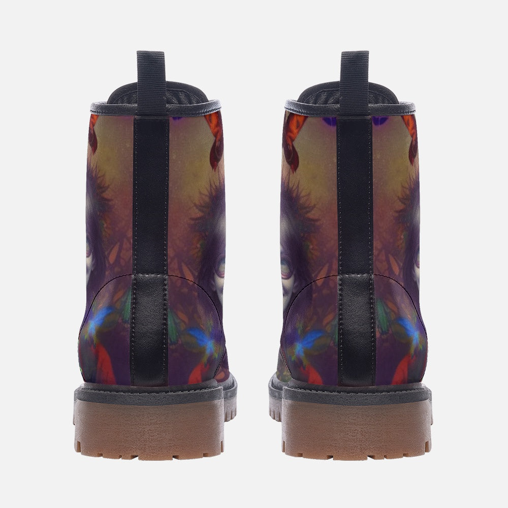 Hippie Art Zone - Spiritual Girl With Dreamcatcher Casual Leather Lightweight Boots For Hippies