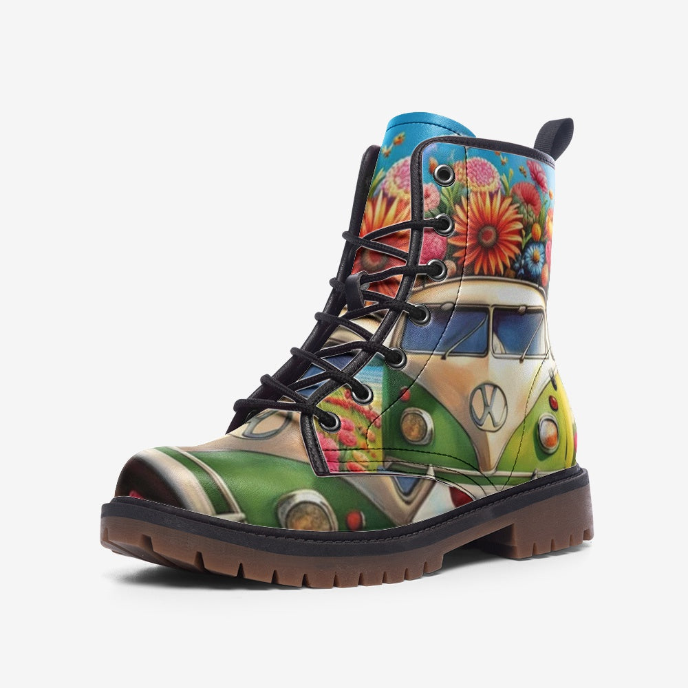 Hippie Art Zone - Summer Adventure Casual Leather Lightweight Boots for Adventurous Souls