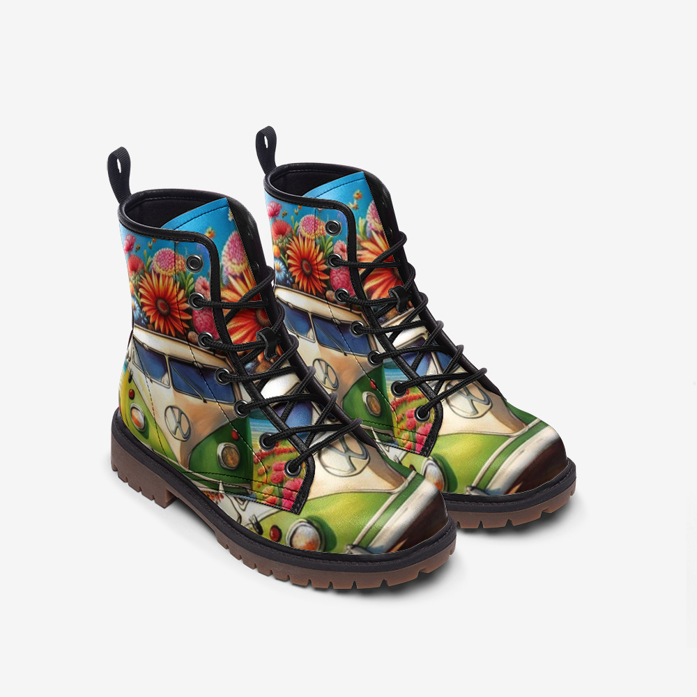 Hippie Art Zone - Summer Adventure Casual Leather Lightweight Boots for Adventurous Souls