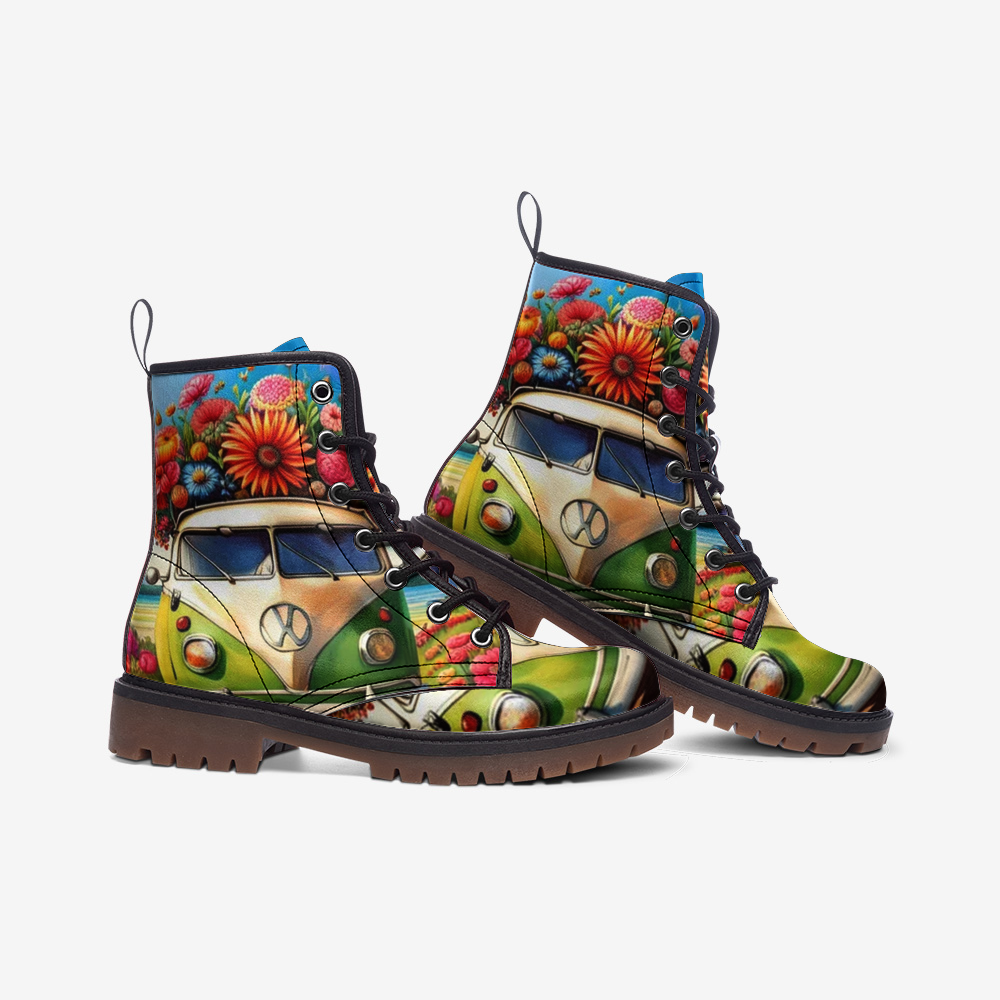 Hippie Art Zone - Summer Adventure Casual Leather Lightweight Boots for Adventurous Souls