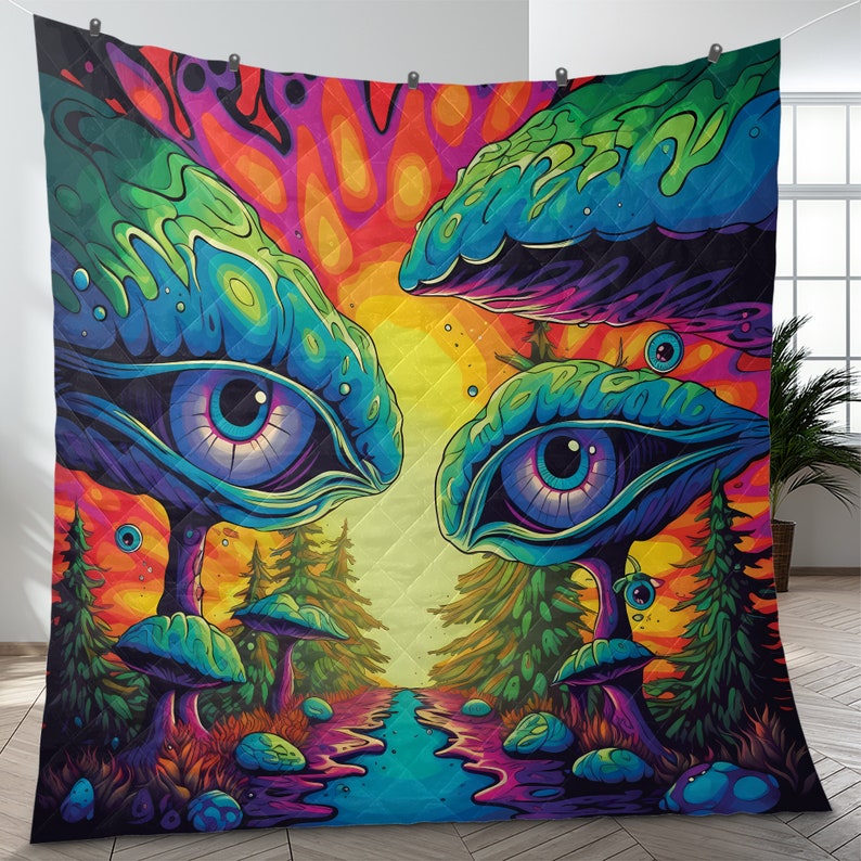 Hippie Art Zone - Abstract Grateful Mushroom Hippie Style Bedding Sets