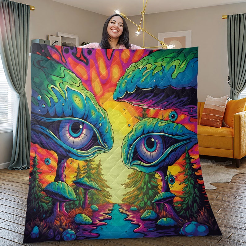 Hippie Art Zone - Abstract Grateful Mushroom Hippie Style Bedding Sets