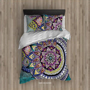 Hippie Art Zone - Asymmetric Mandala Duvet Cover, Hippie Bedding, Bedding Set For Hippies