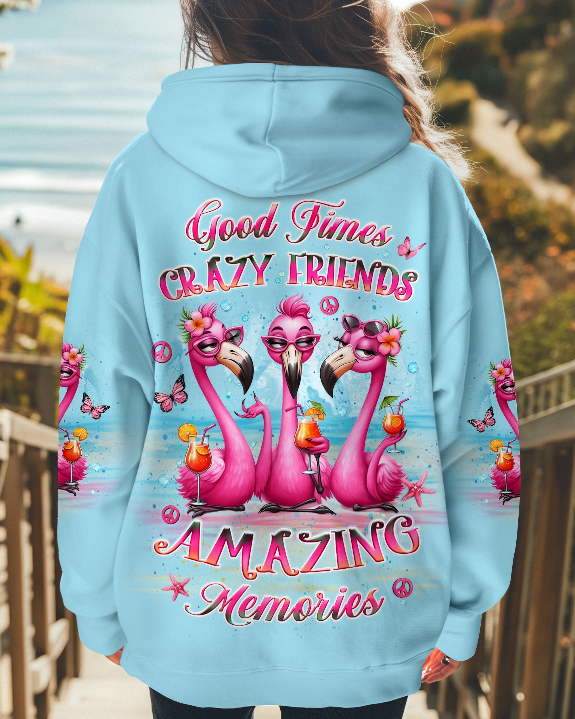 Good Times Crazy Friend Flamingo For Boho Hippie