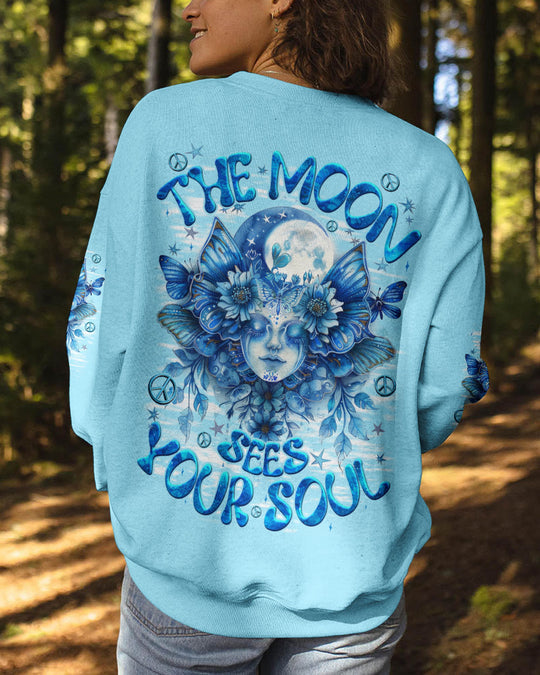 The Moon Sees Your Soul Hoodie Sweatshirt For Boho Hippie