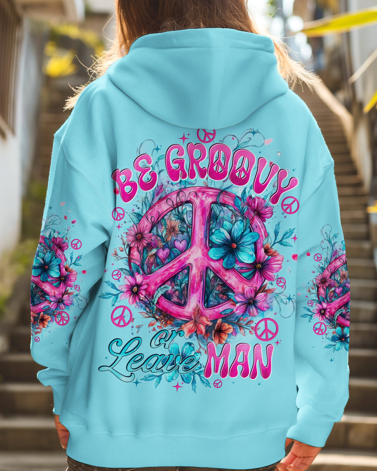 Be Groovy Or Leave Hoodie Sweatshirt For Boho Hippie