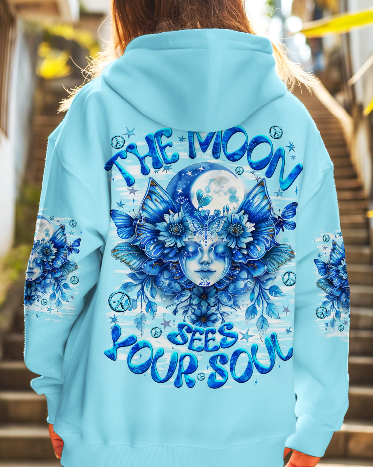 The Moon Sees Your Soul Hoodie Sweatshirt For Boho Hippie