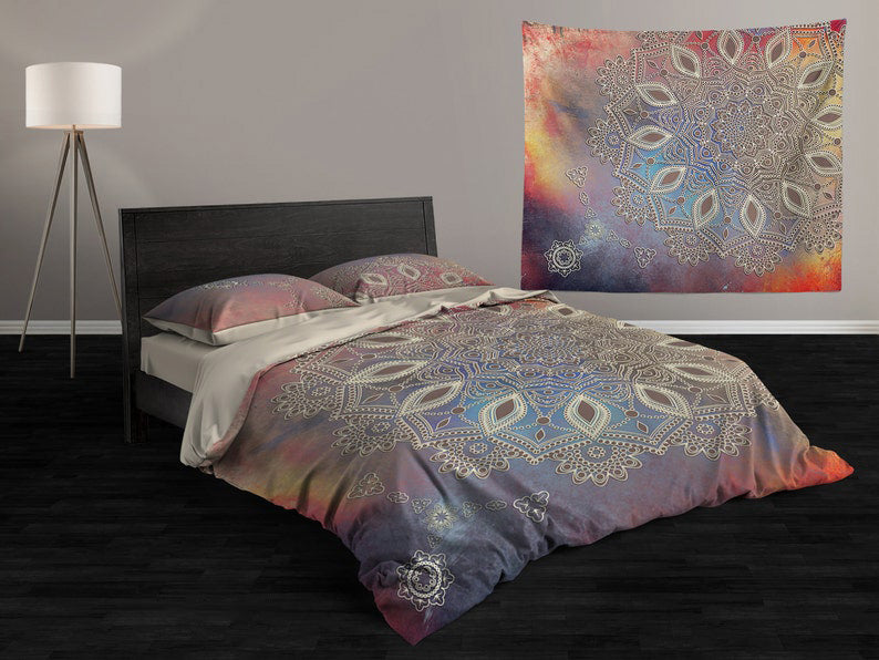 Hippie Art Zone - Bohemian Duvet Cover, Hippie Bedding, Bedding Set For Hippies
