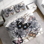 Butterfly Dream Flower 3 Pcs Beddings For Hippies