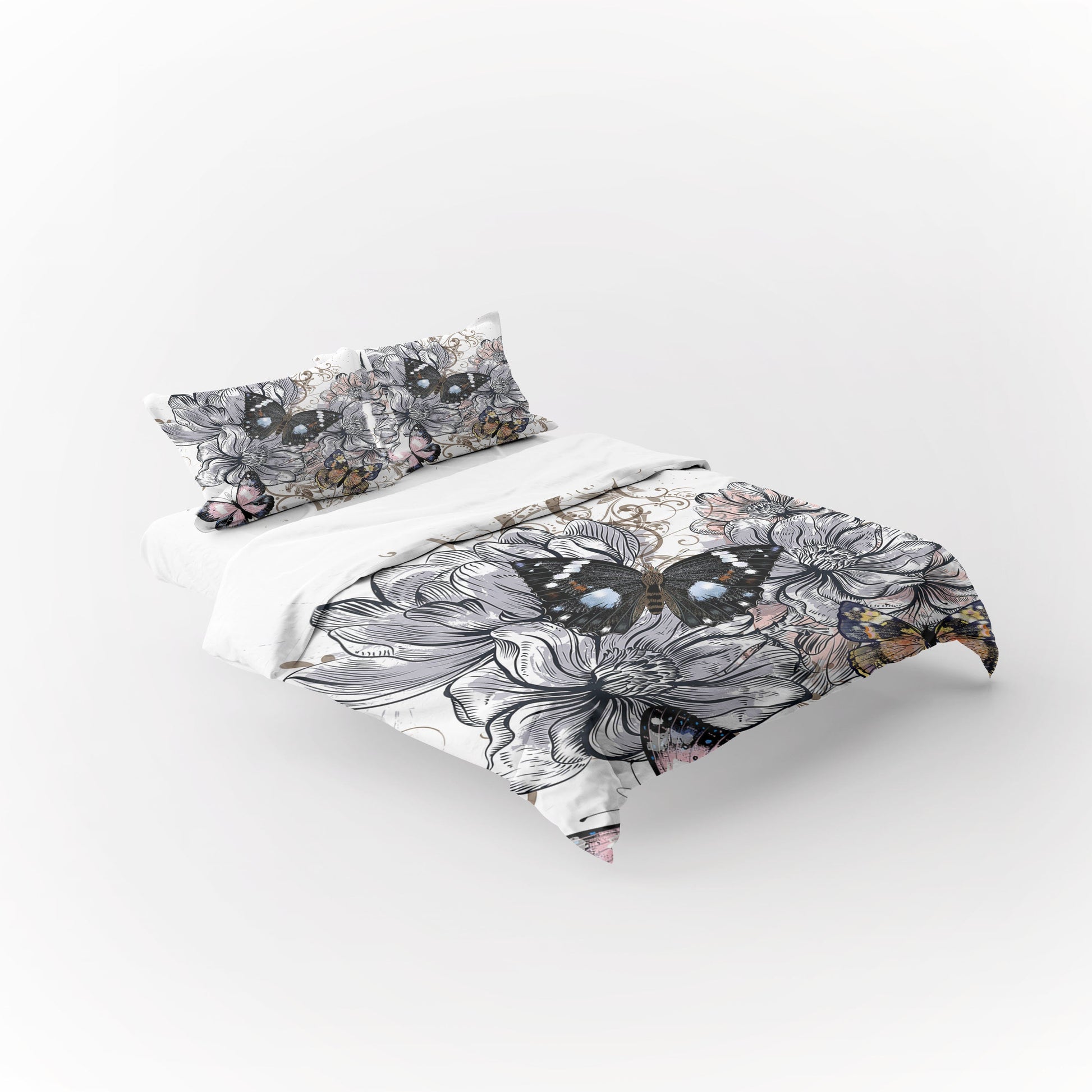 Butterfly Dream Flower 3 Pcs Beddings For Hippies