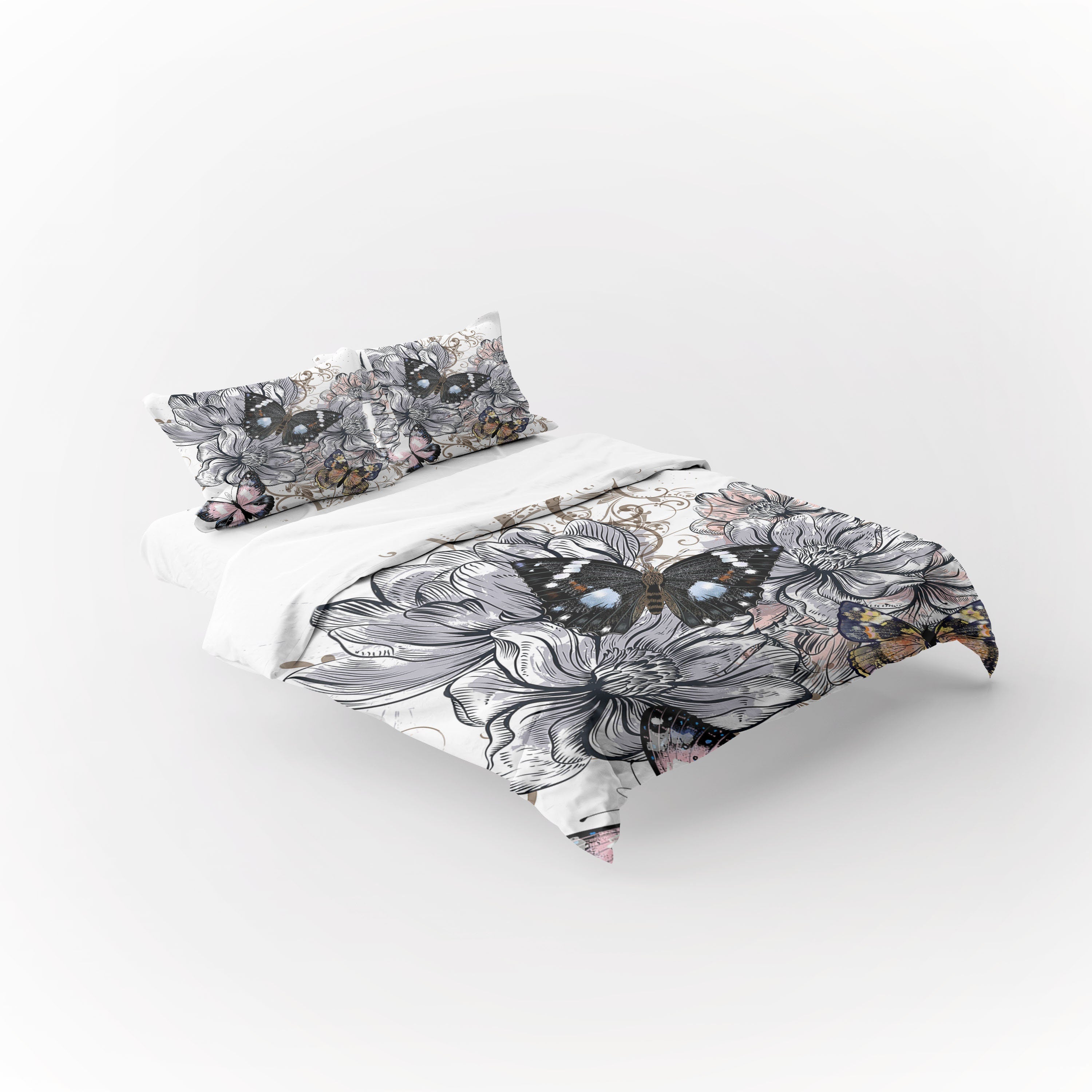 Butterfly Dream Flower 3 Pcs Beddings For Hippies