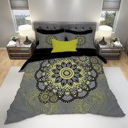 Hippie Art Zone - Chartreuse Mandala Bedding Set For Hippies