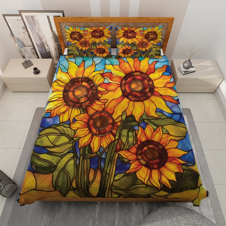 Hippie Art Zone - Colorful Sunflowers Bedding Set For Hippie