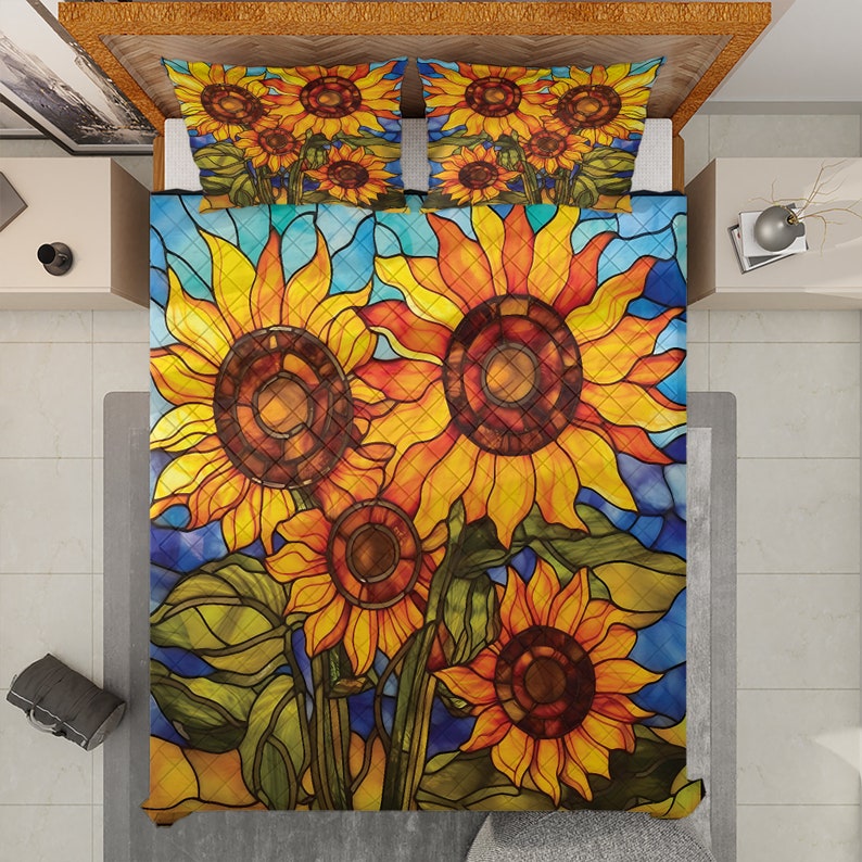 Hippie Art Zone - Colorful Sunflowers Bedding Set For Hippie