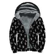 Cute Mummy Pattern Print Sherpa Lined Zip Up Hoodie For Boho Hippie Autism