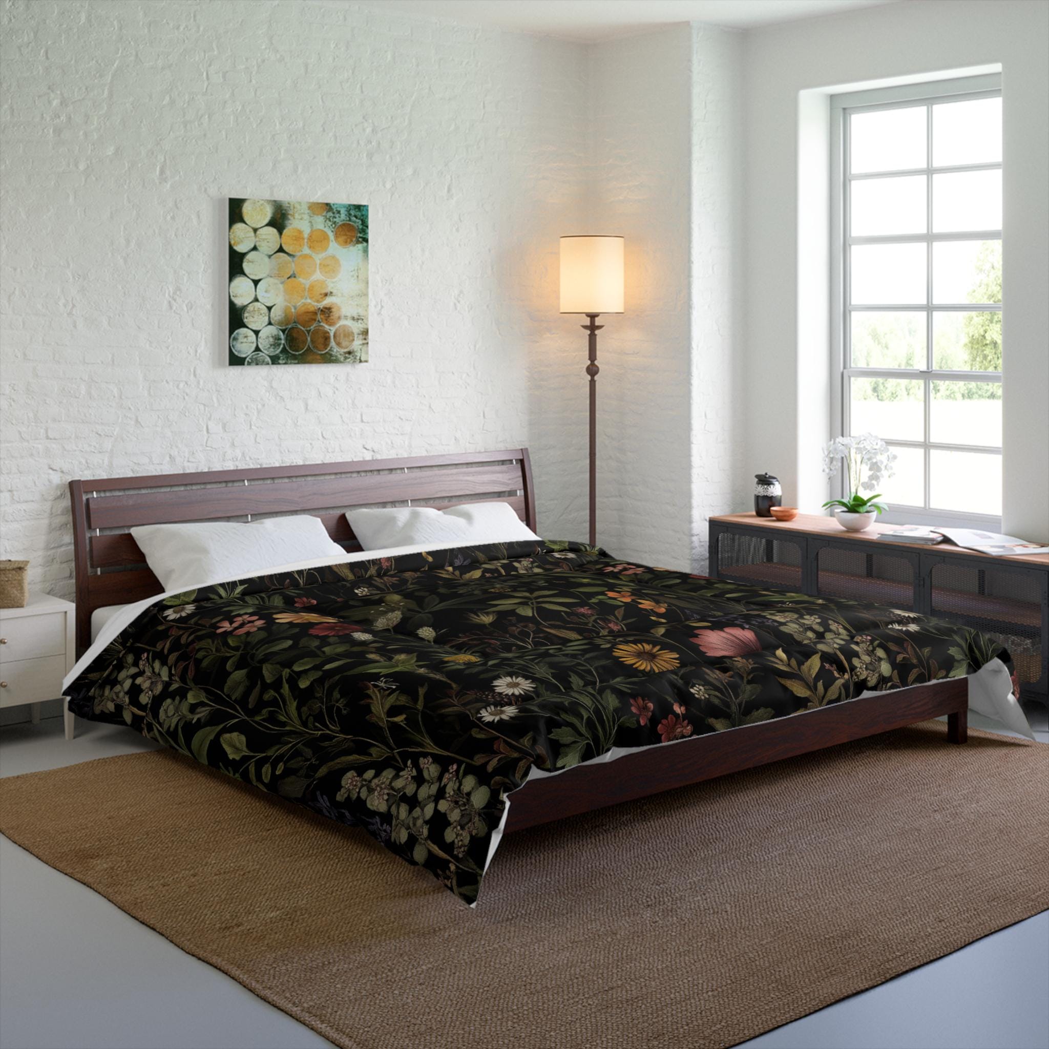 Hippie Art Zone - Dark Academia Cottagecore, Moody Botanical Bedding Set For Hippies