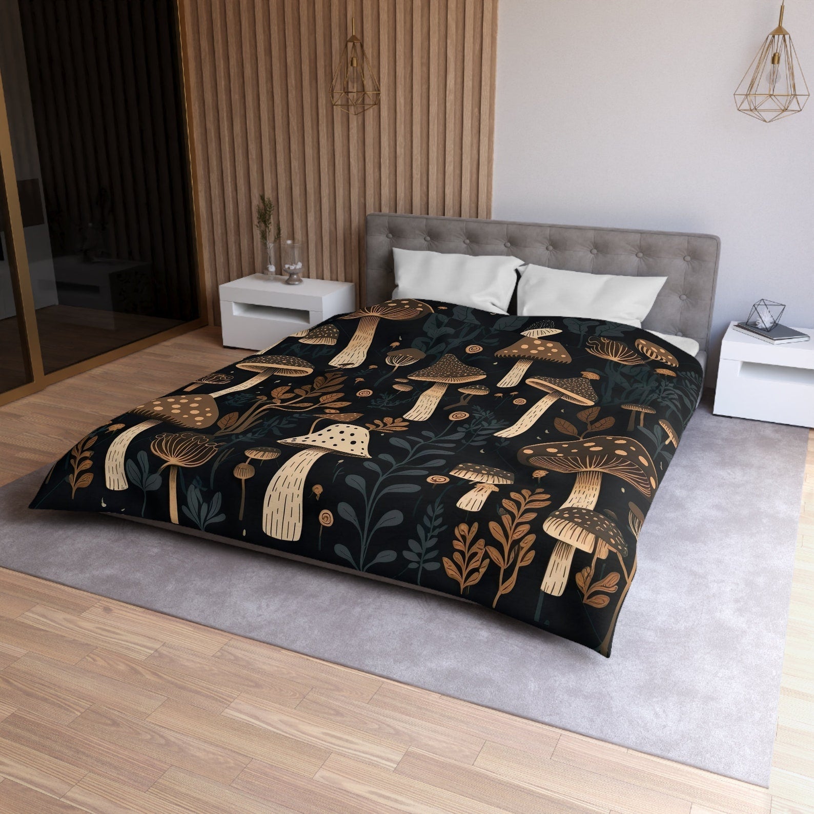 Hippie Art Zone - Dark Academia Mushroom, Halloween Forestcore Bedding Set For Hippies