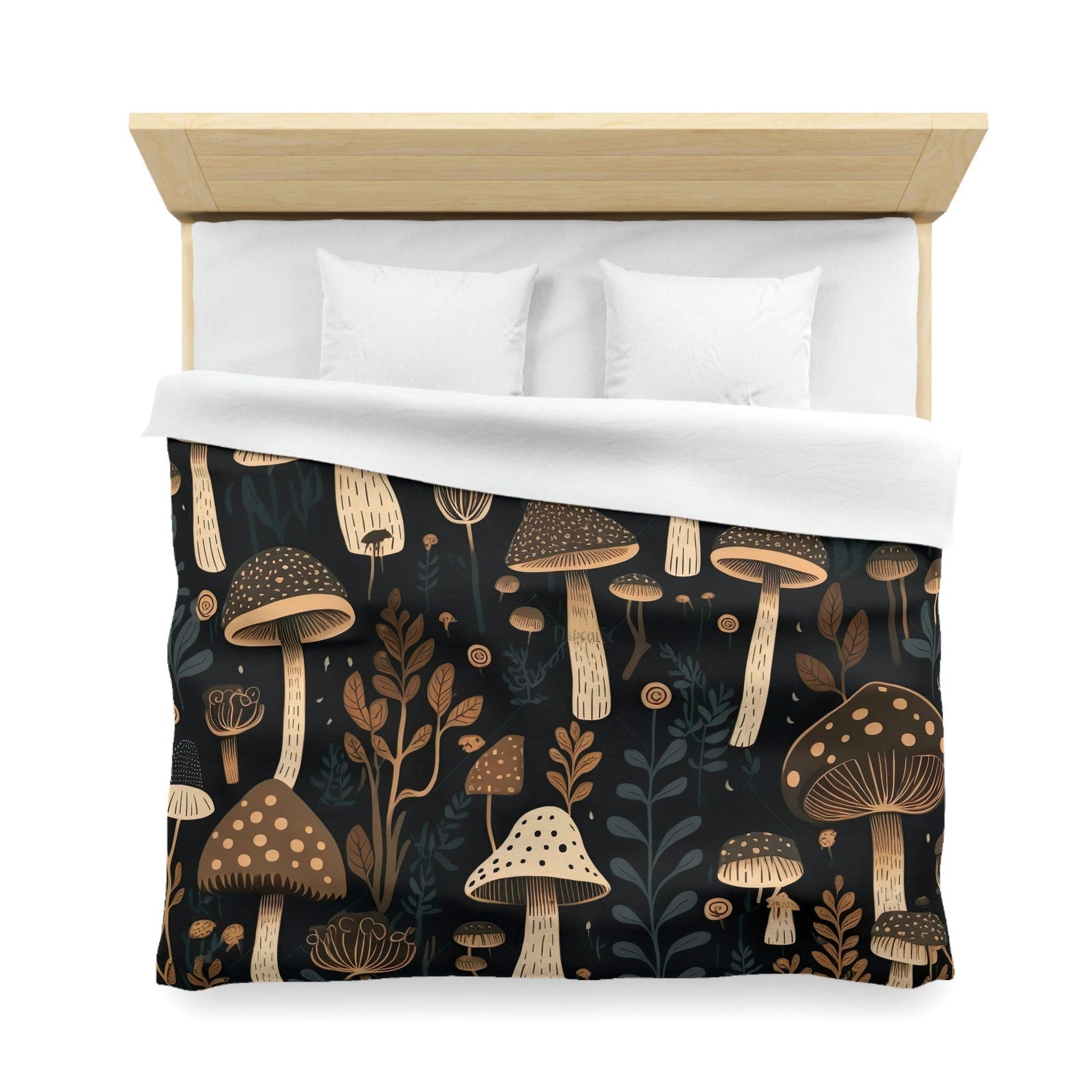 Hippie Art Zone - Dark Academia Mushroom, Halloween Forestcore Bedding Set For Hippies
