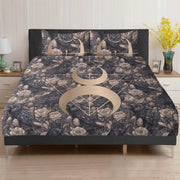 Dark Academia Raven Dusty Rose Bedding Set For Hippies