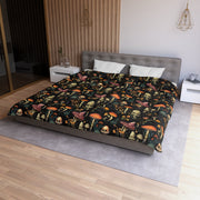 Hippie Art Zone - Dark Dweller Mushroom Duvet Cover, Bedding Set For Hippies