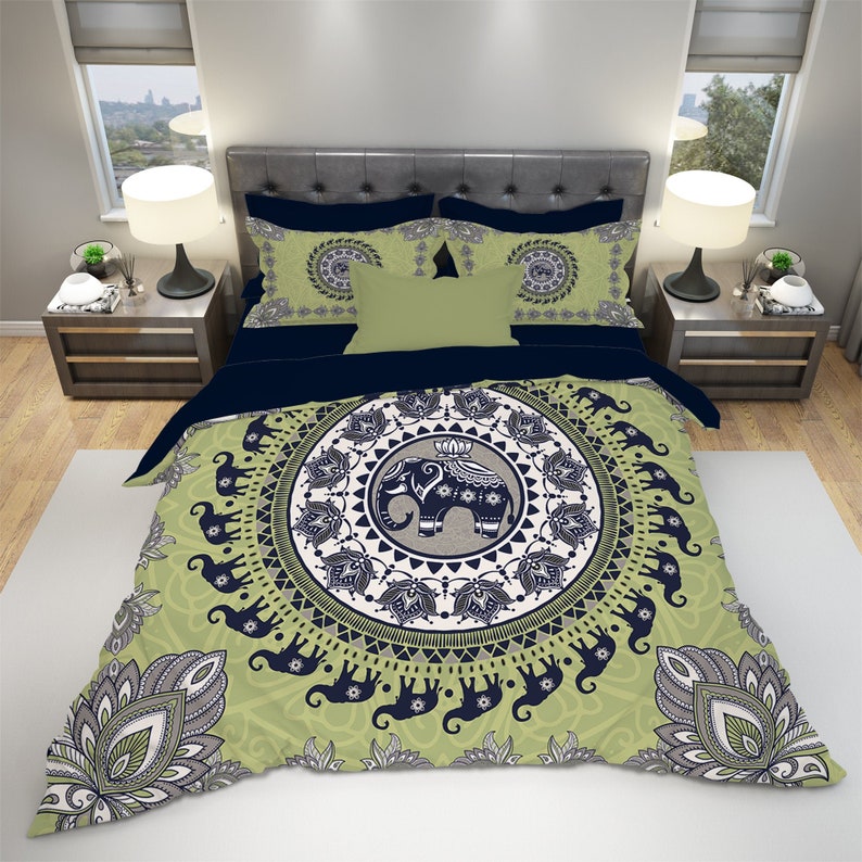 Hippie Art Zone - Elephant Bohemian Bedding Set For Hippies