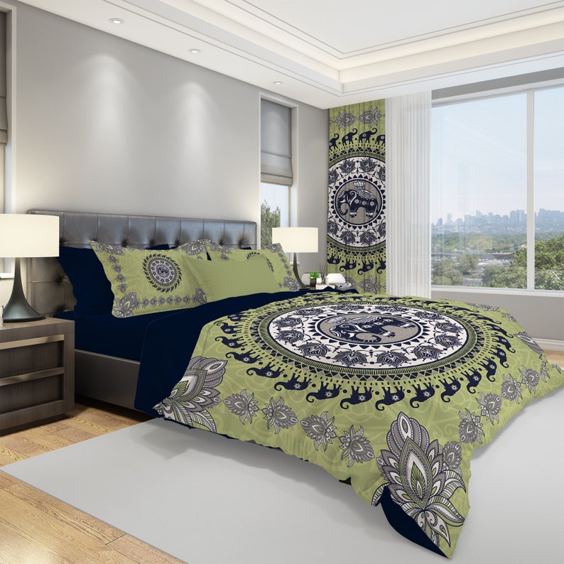 Hippie Art Zone - Elephant Bohemian Bedding Set For Hippies