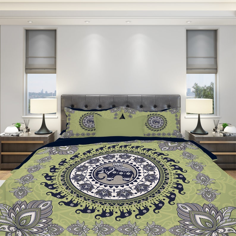 Hippie Art Zone - Elephant Bohemian Bedding Set For Hippies