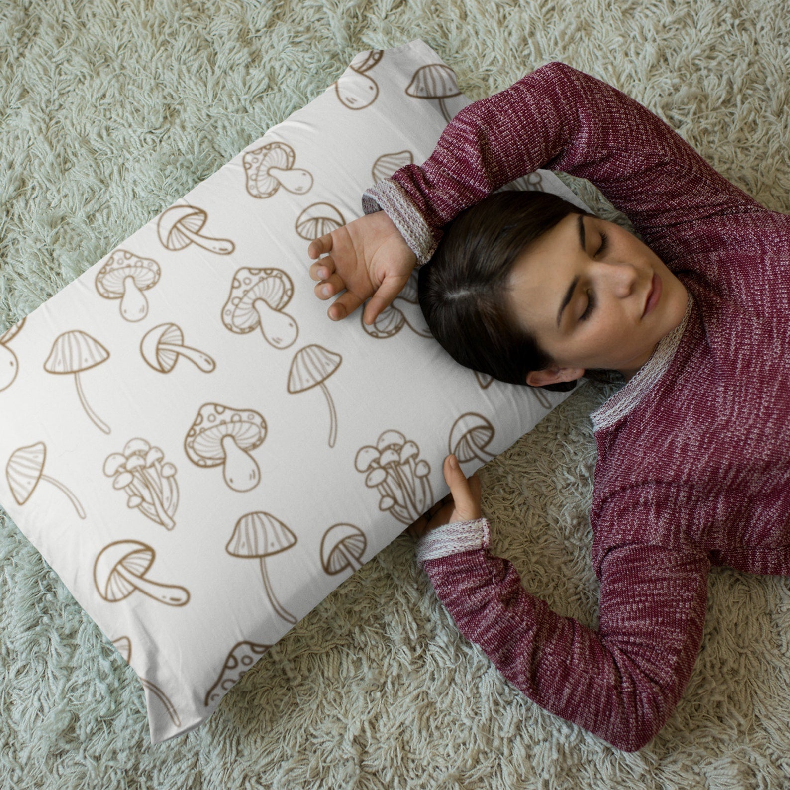 Hippie Art Zone - Bohemian Cottage Core, Botanical Mushroom Bedding Set For Hippies