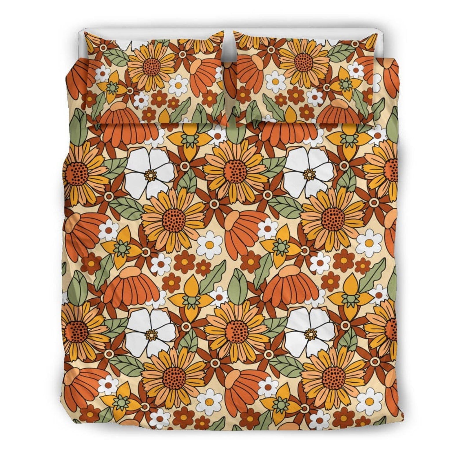 Hippie Art Zone - Boho Duvet Cover, Floral Duvet Cover, Bedding Set For Hippies